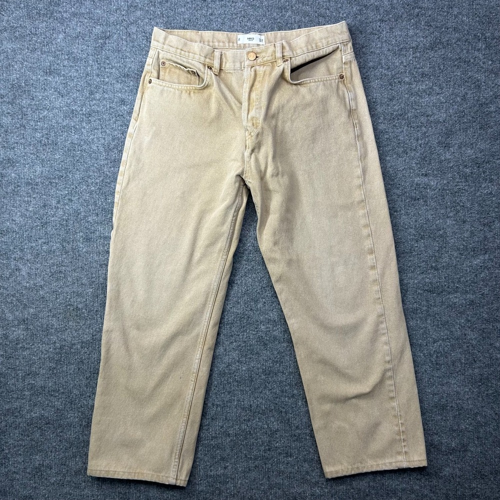 Mango MNG Denim Jeans Women's Beige Pockets Classic Button Fly - 32X24.5‎